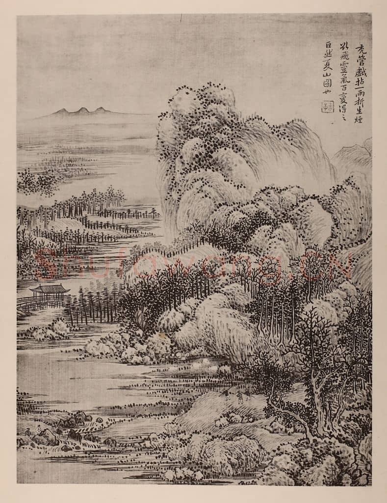 清 恽寿平《山水册（六）》国画作品
