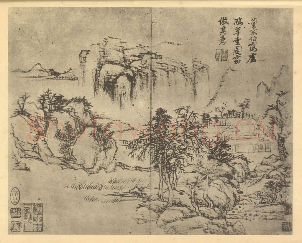清 王原祁《山水图(一)》国画作品
