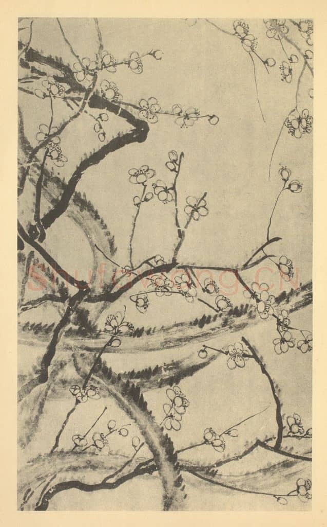 清 道济《梅花（二）》国画作品