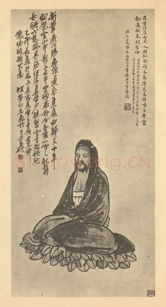 清 吴昌硕《画佛像图(一)》国画作品