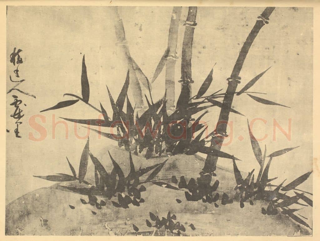 元 吴镇《竹》国画作品