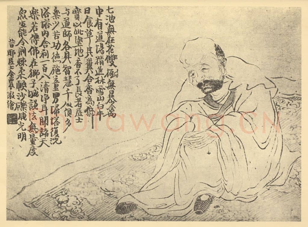 清 吴滔《仿冬心罗汉图(二)》国画作品