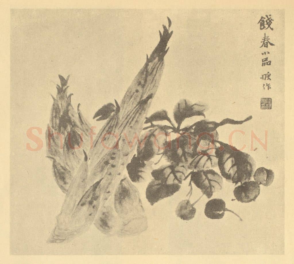清 陆恢《饯春小品》国画作品