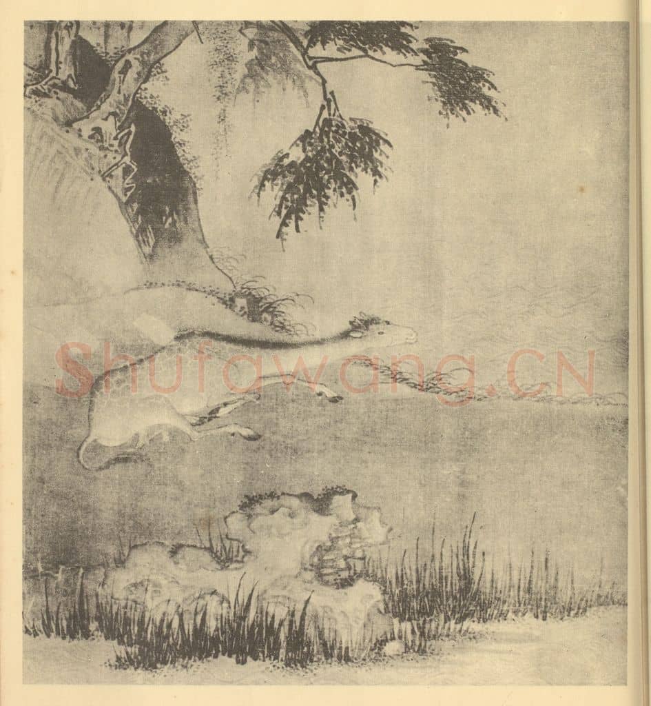 明 明人《八兽图(二)》国画作品
