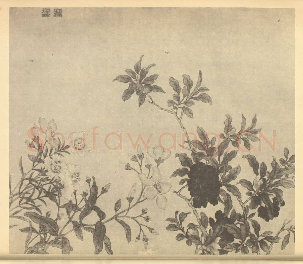 清 邹一桂《杂花》国画作品