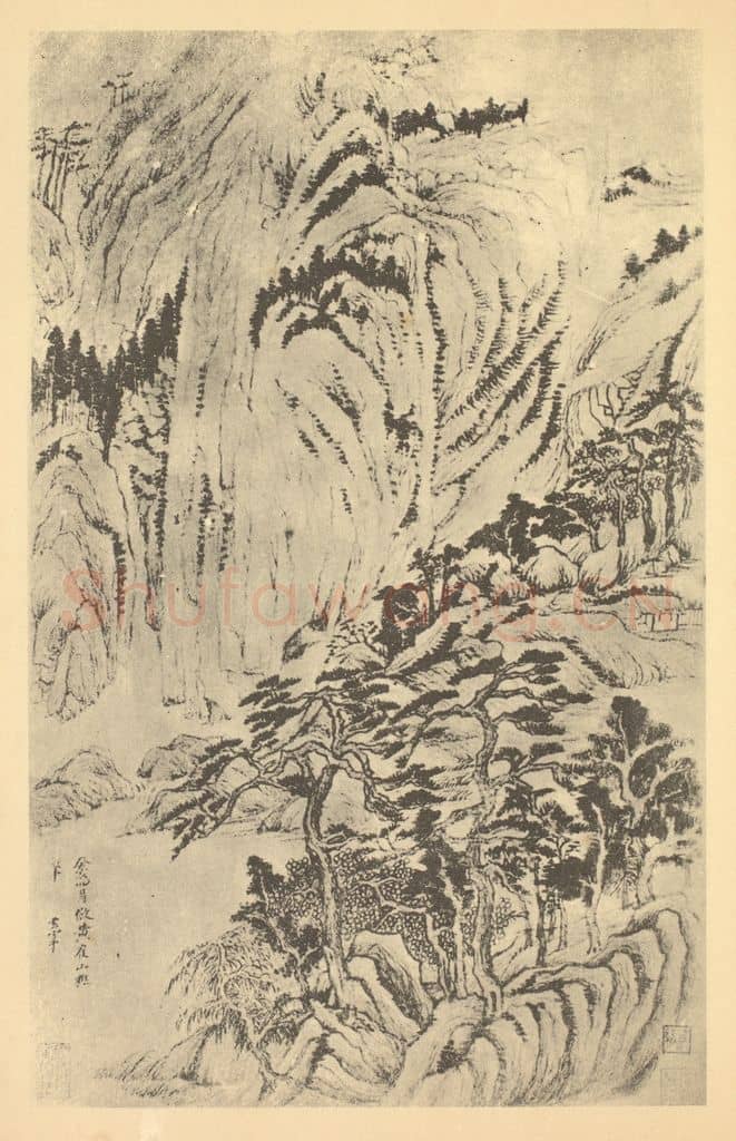 明 董其昌《山水轴(四)》国画作品