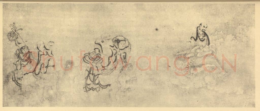 清 朱耷《应真渡海图卷(一)》国画作品