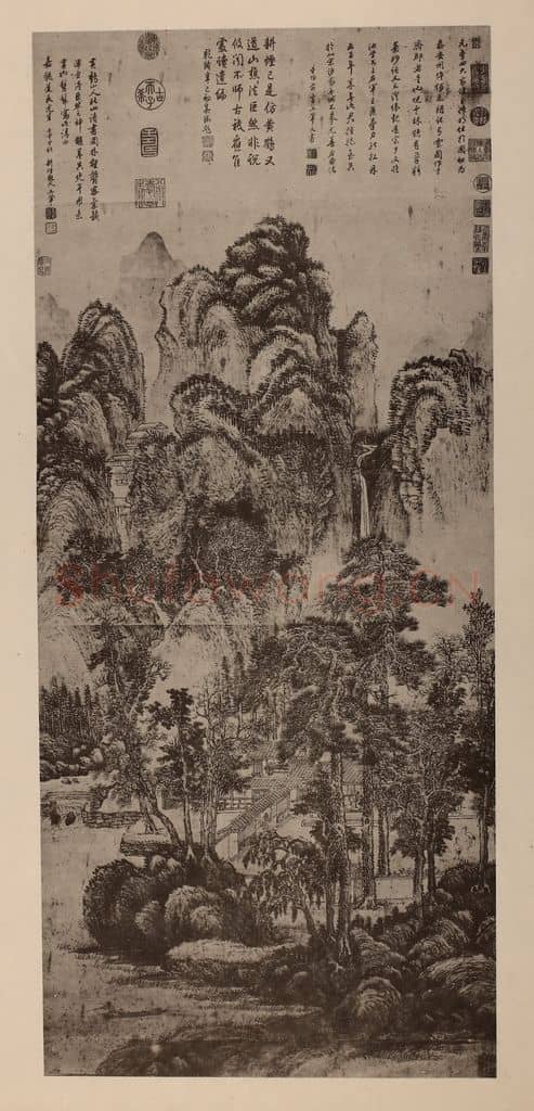 清 王翚《秋山读书图轴》国画作品