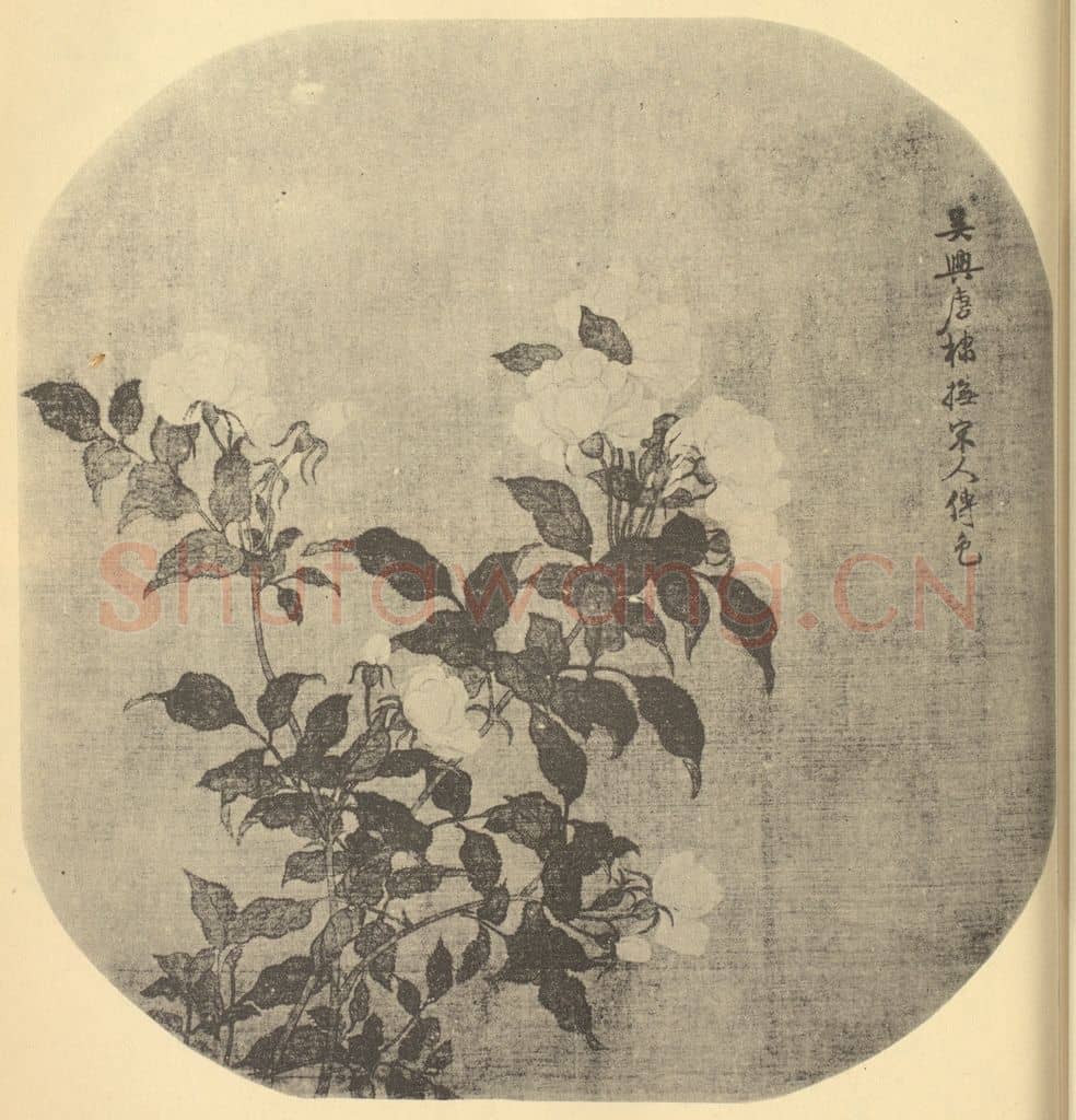 元 唐棣《蔷薇》国画作品