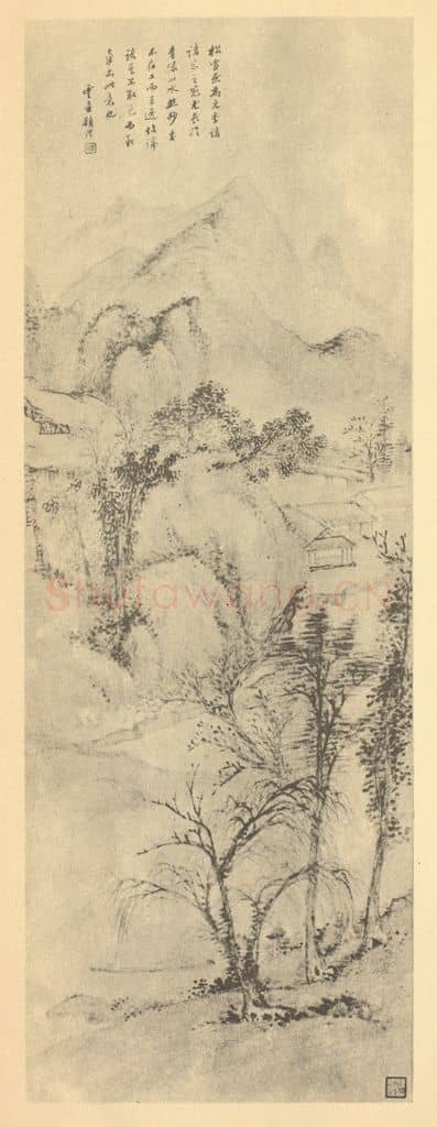 清 顾澐《山水轴(六)》国画作品