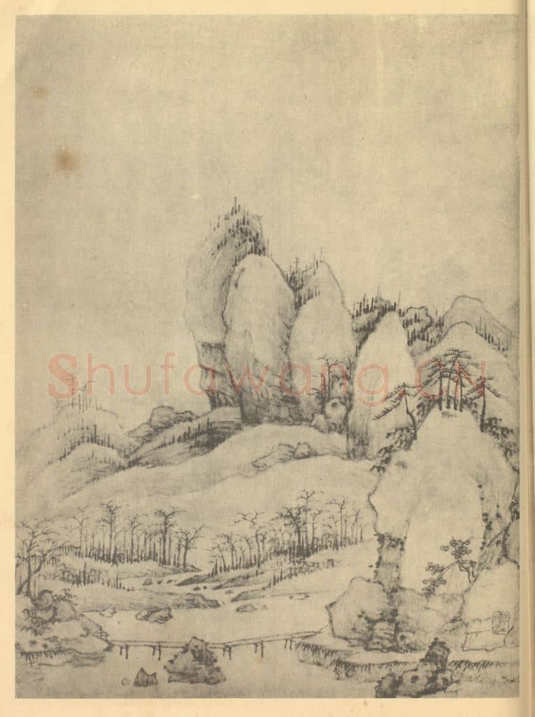 清 弘仁《山水图(七)》国画作品