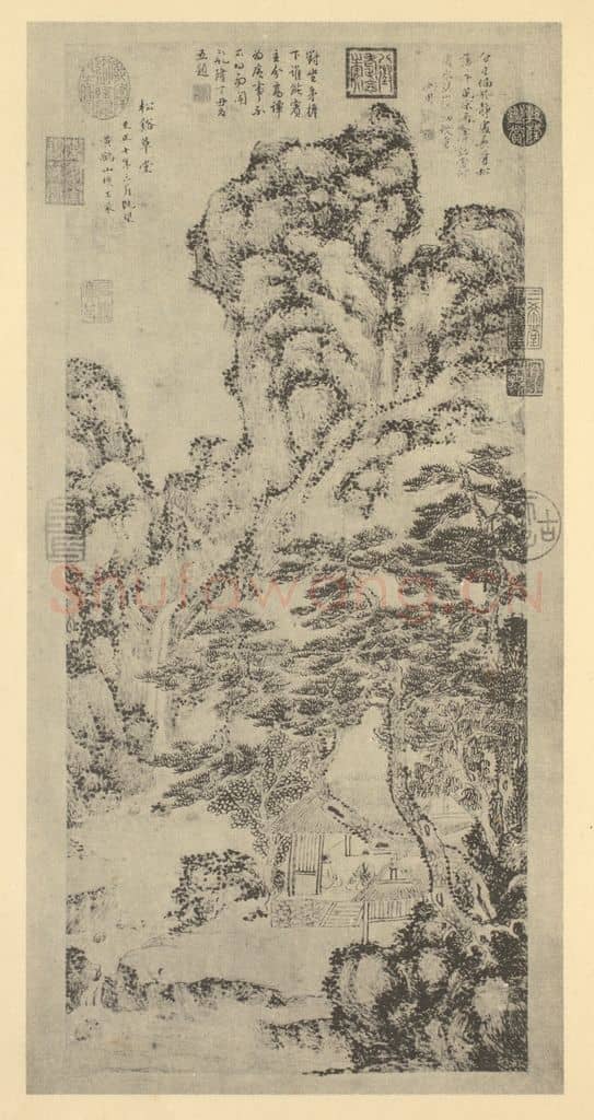 元 王蒙《山水轴(三)》国画作品