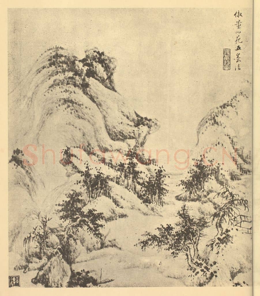 清 王翚《山水图(十四)》国画作品