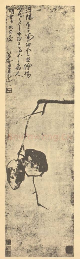 清 朱耷《木瓜》国画作品