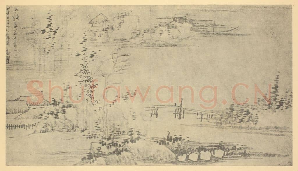 清 龚贤《山水图(六)》国画作品