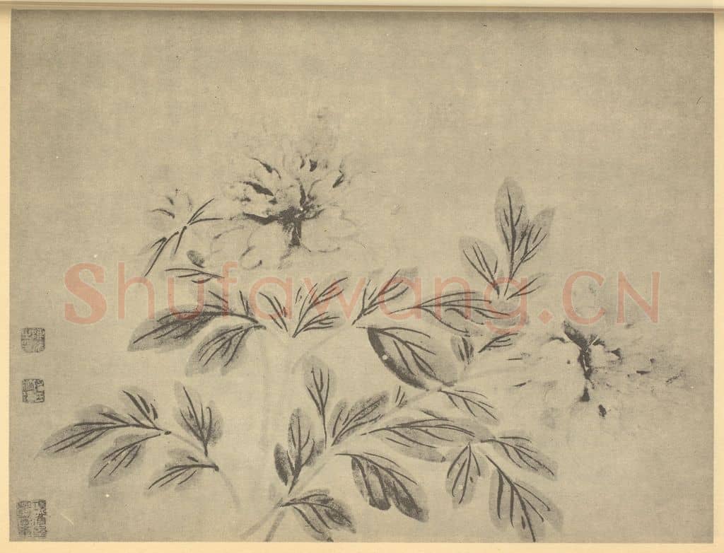 明 陈淳《牡丹》国画作品