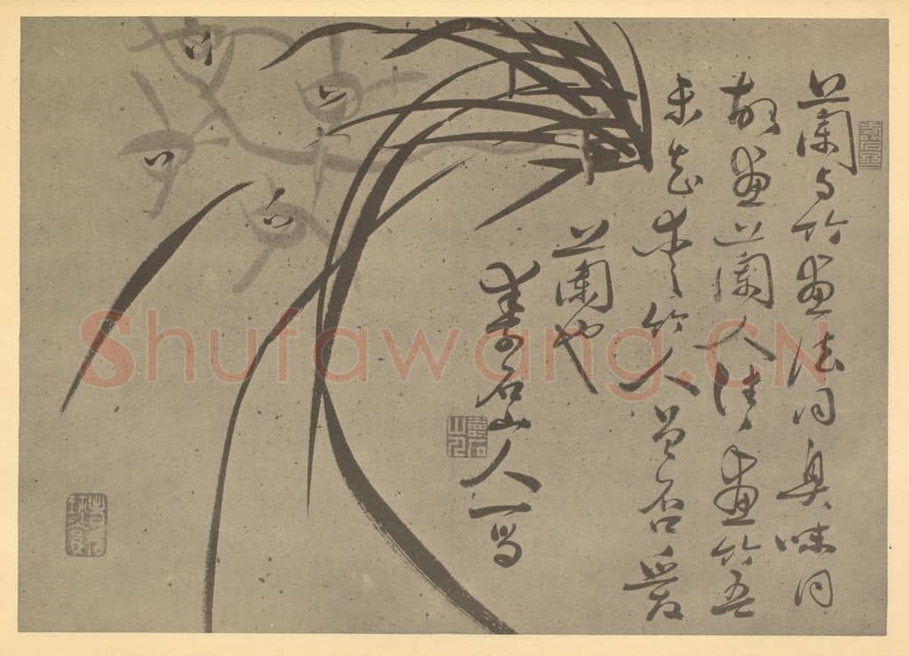 清 张焕棠《兰》国画作品