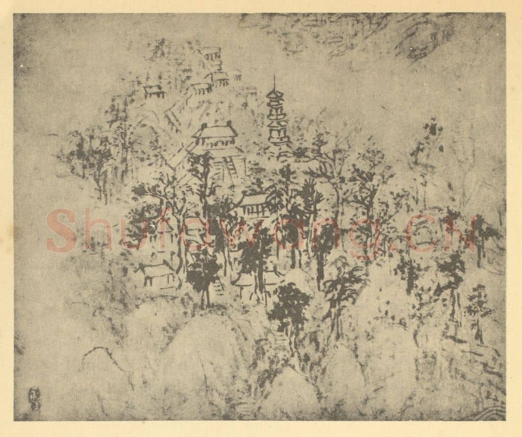 明 胡玉昆《山水图（十九）》国画作品