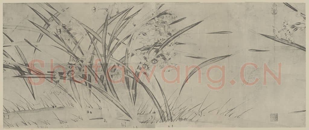 宋 赵孟坚《水仙图卷(三)》国画作品