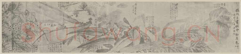 清 赵之谦《瓯中物产卷(一)》国画作品