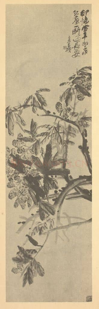 清 吴昌硕《荔枝》国画作品