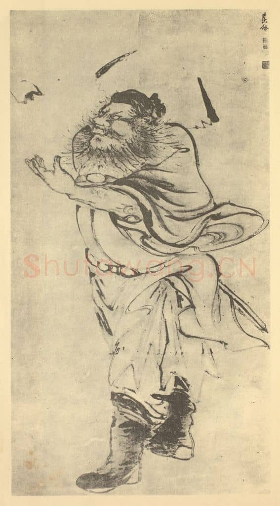 清 高其佩《钟馗迎福图》国画作品