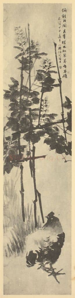 清 任颐《花鸟》国画作品