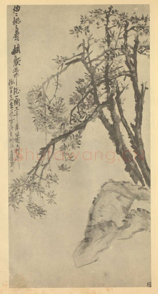 清 吴昌硕《桃花图》国画作品