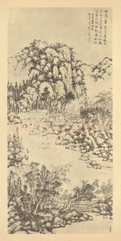 清 张洽《山水轴》国画作品