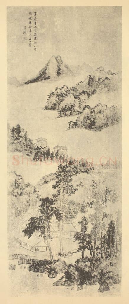 清 王泽《山水轴》国画作品