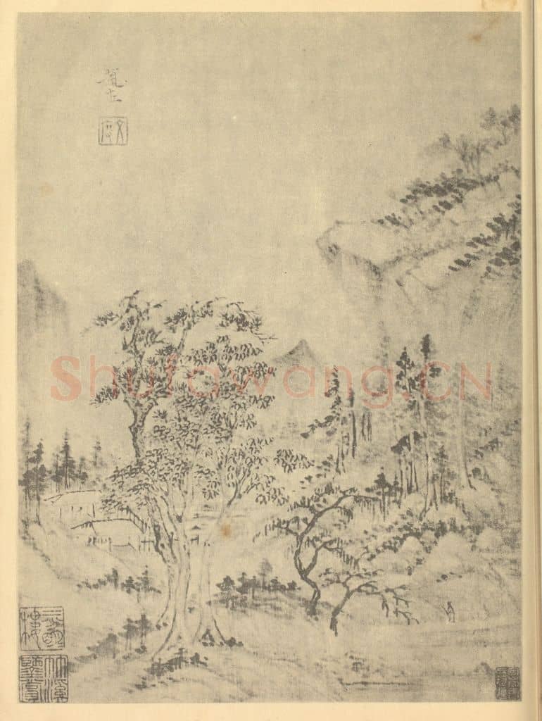 明 赵左《山水图(一)》国画作品