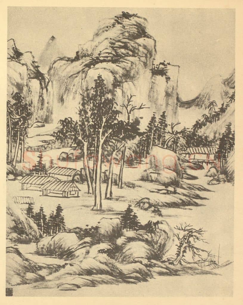 清 秦炳文《山水图(二十二)》国画作品