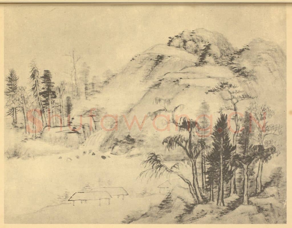 清 陆恢《山水图（十七）》国画作品
