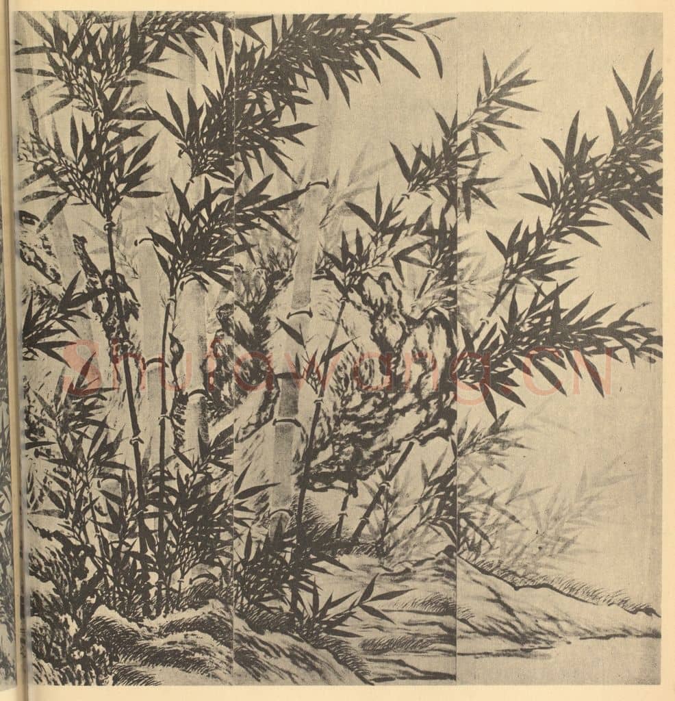 清 诸升《竹石》国画作品