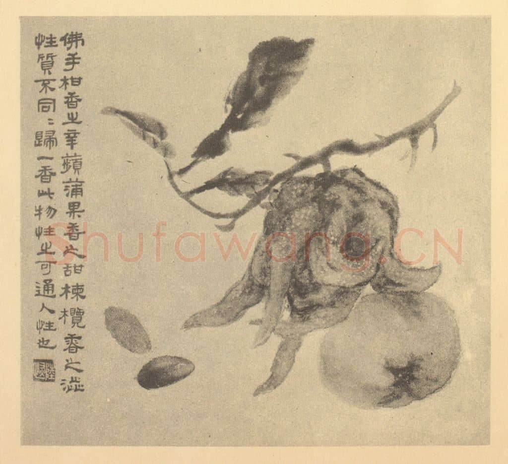 清 陆恢《果实》国画作品