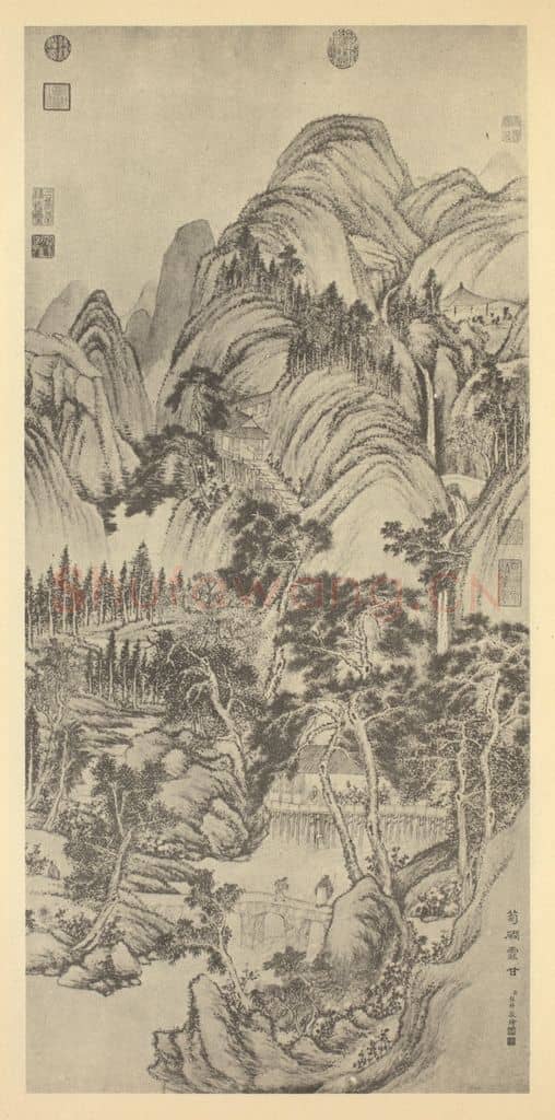 清 弘旿《山水轴(二)》国画作品