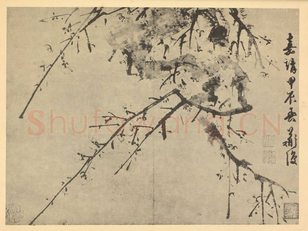 明 陈淳《梅花》国画作品