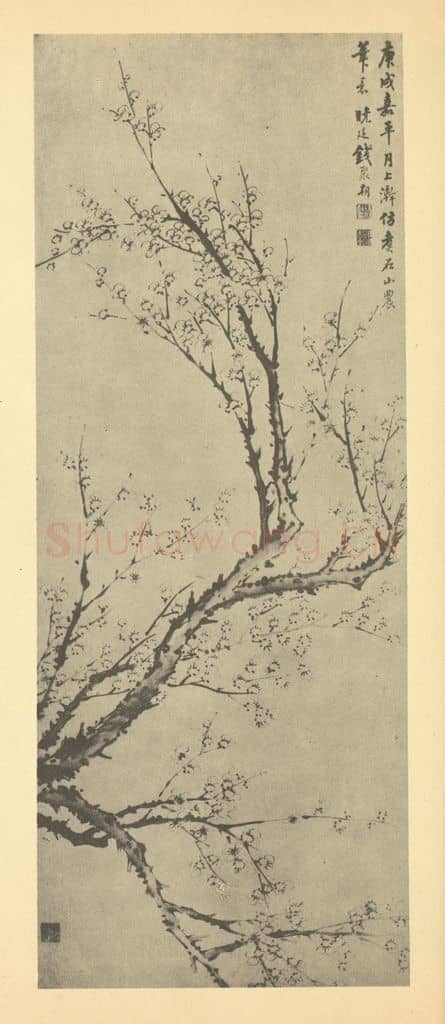 清 钱聚朝《梅花》国画作品