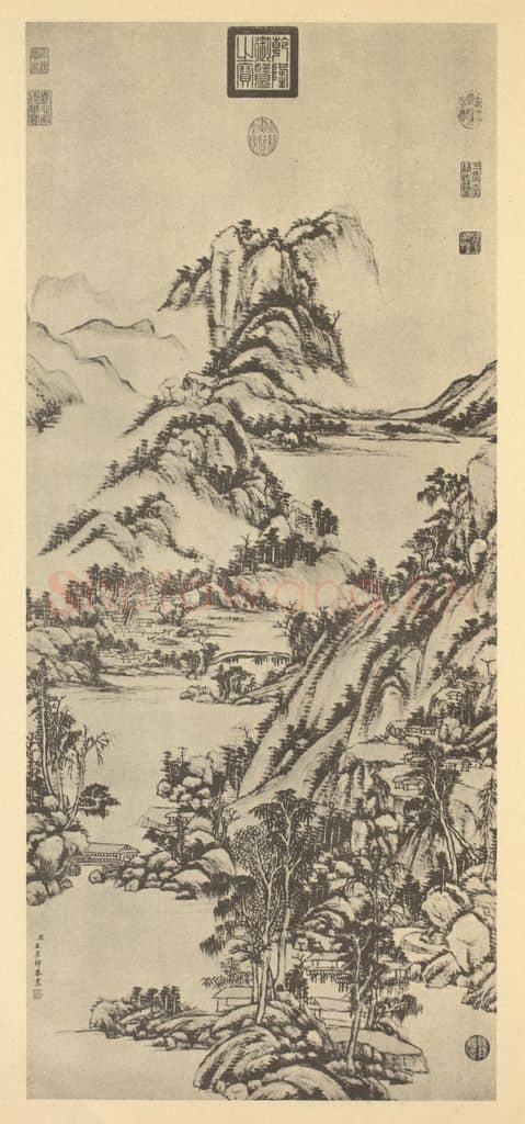 清 王原祁《山水轴(二十六)》国画作品