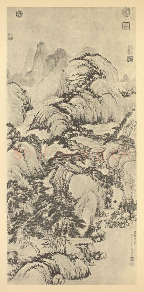 清 弘旿《山水轴(一)》国画作品