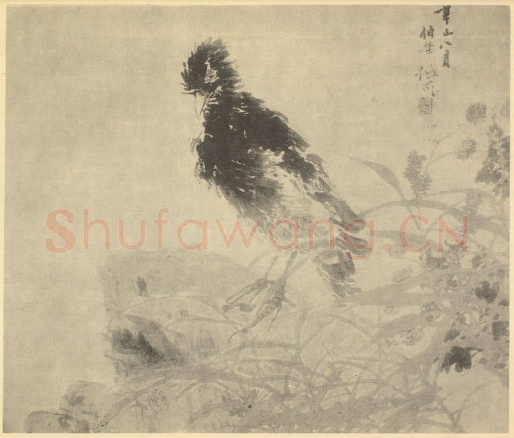 清 任颐《花鸟》国画作品