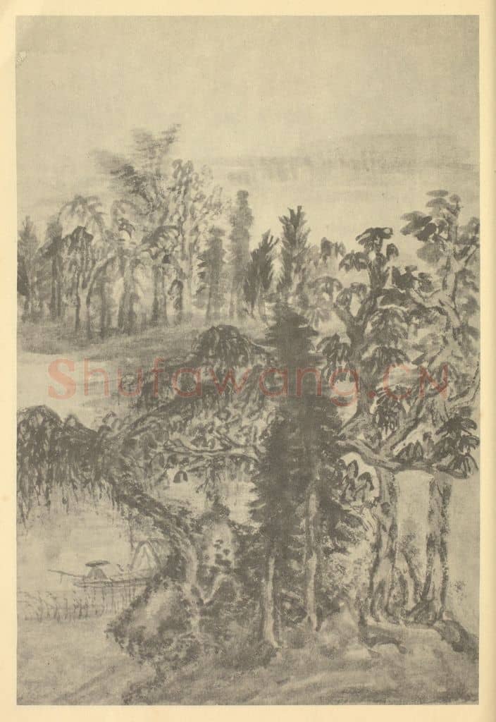 清 髡残《山水图（三）》国画作品