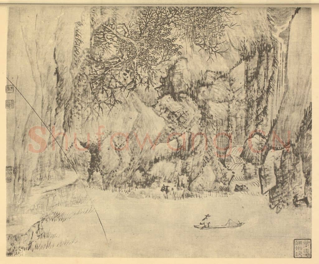 清 吴历《山水图(十七)》国画作品