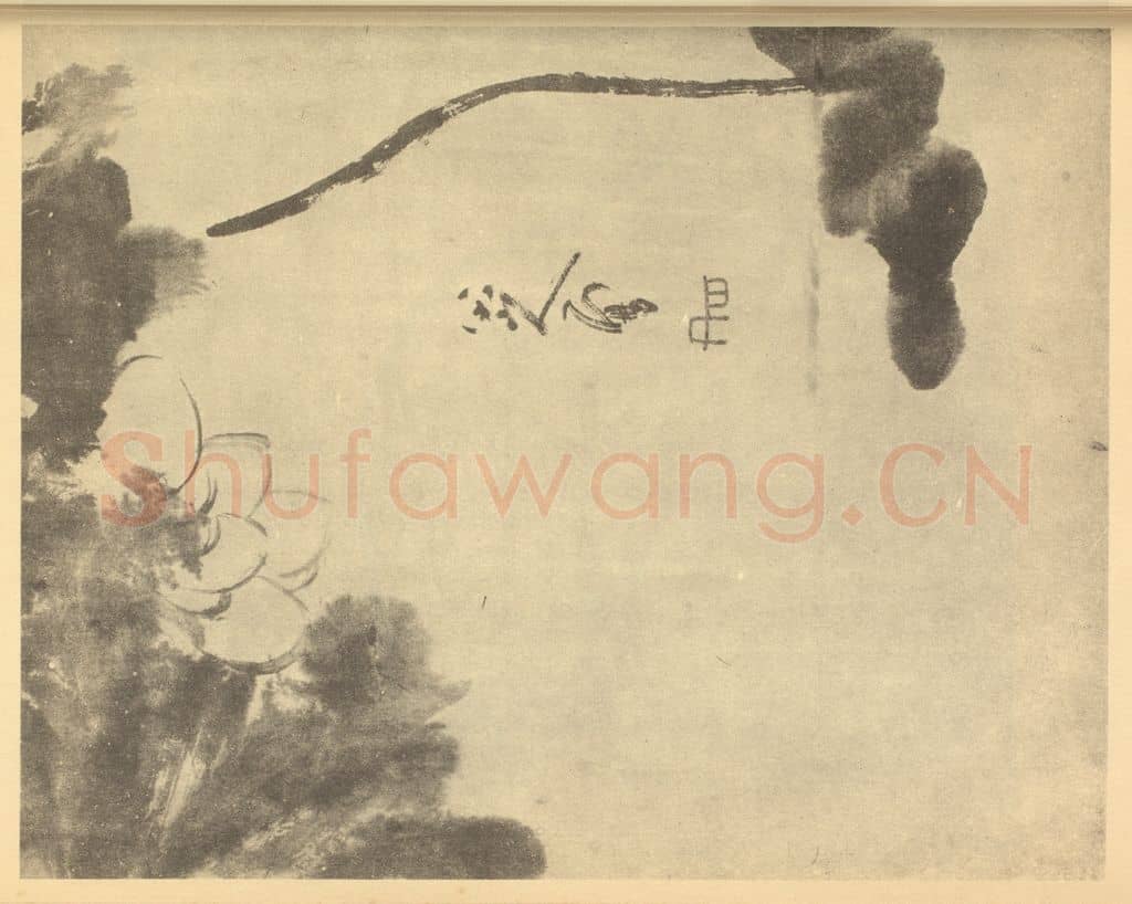 清 朱耷《荷花》国画作品