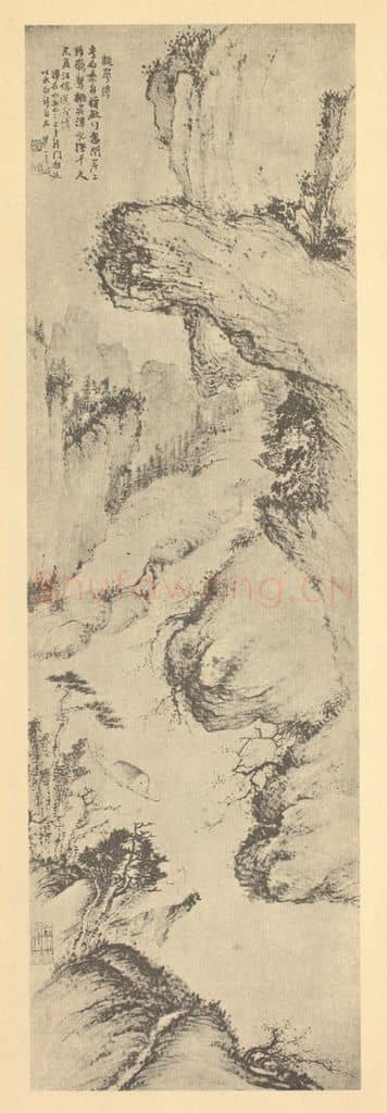 清 梅清《山水轴(二)》国画作品