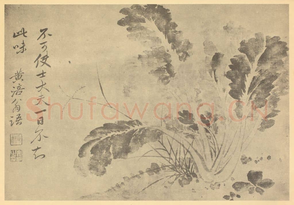 清 恽寿平《蔬菜图》国画作品