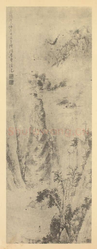明 陈淳《山水轴（一）》国画作品