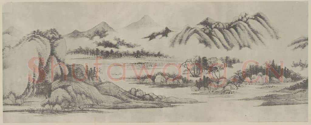 清 王时敏《晴岚暖翠图卷(六)》国画作品