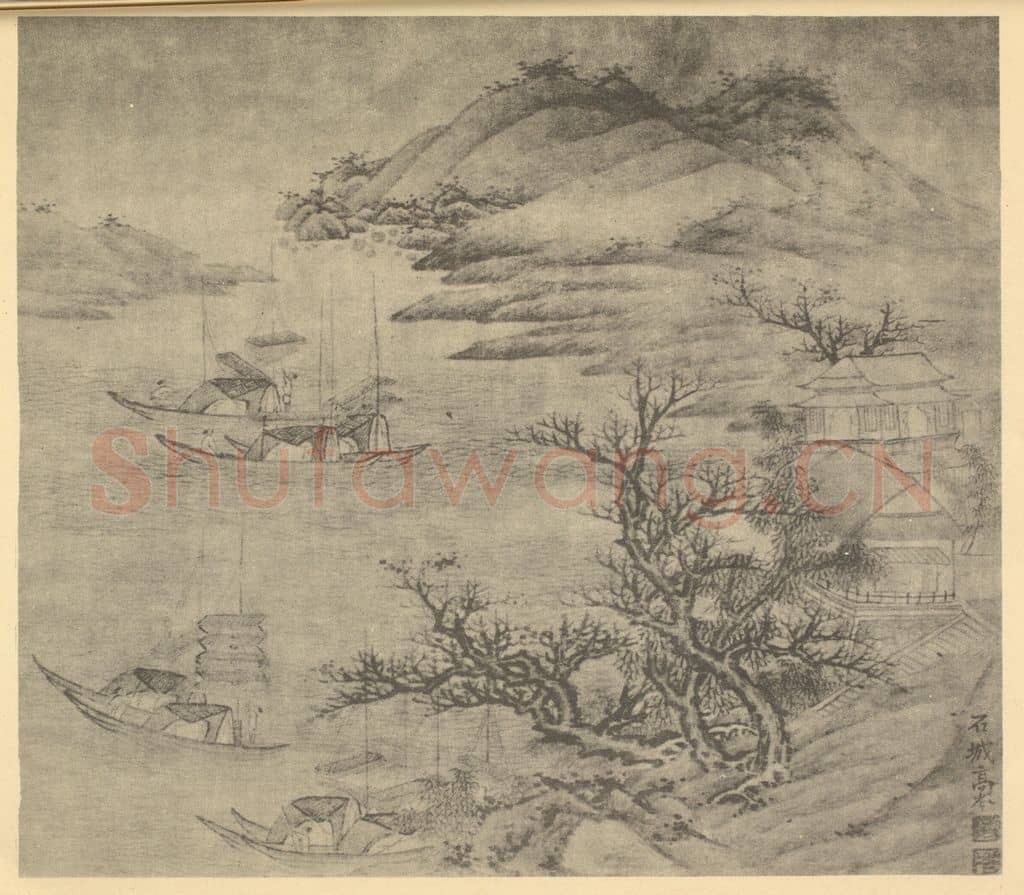 清 高岑《山水图（三）》国画作品
