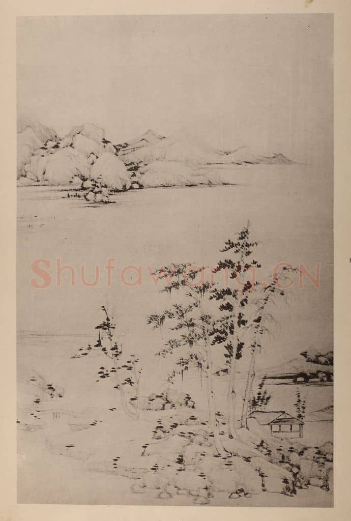 明 董其昌《摹倪瓒·山水》国画作品